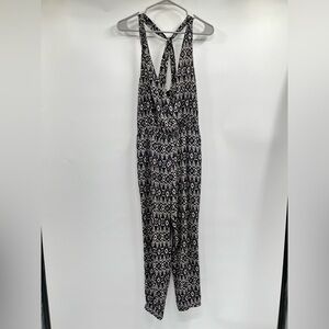 Ann Taylor Loft Jumpsuit Women XS Navy Sleeveless Tapered Leg Criss Cross